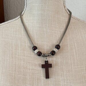 Unisex Vintage Wooden Cross